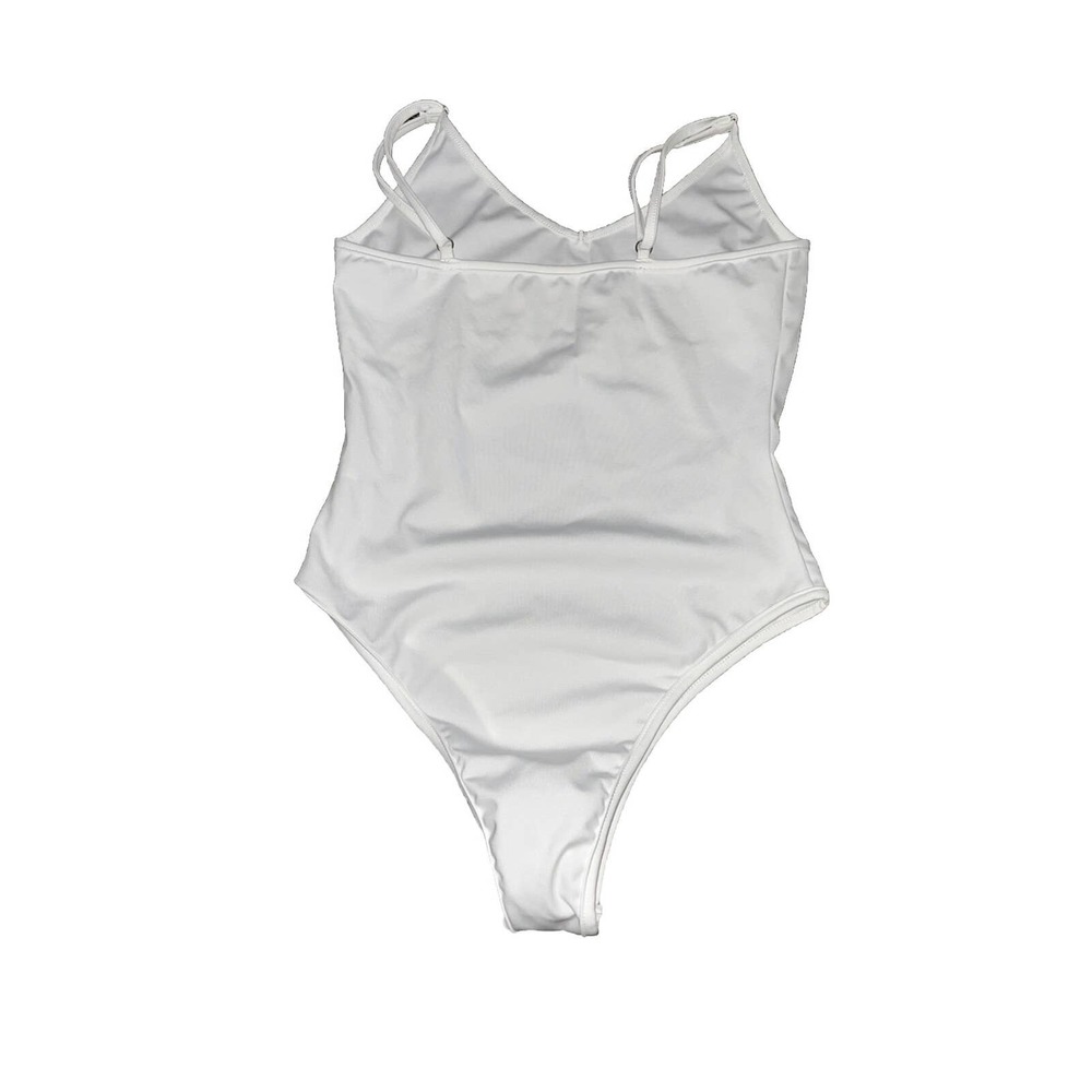 womans bodysuit size small white with backstraps